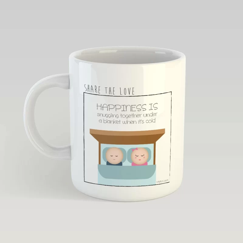 Snuggling under a blanket MUG